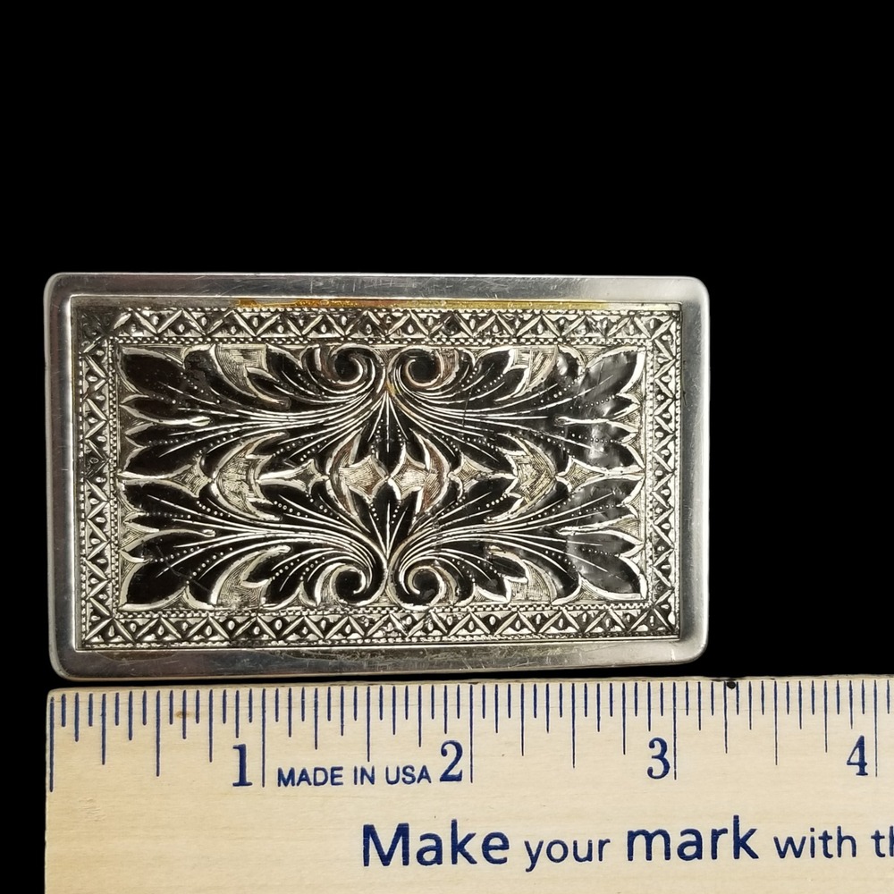 Vintage Western Style Engraved Rectangular Belt B… - image 7